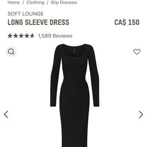 Skims long sleeve dress